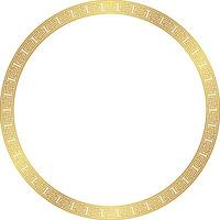 Gold circle border with seamless meander pattern vector