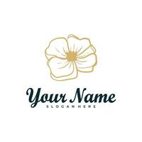 Elegant Rose Flower logo design vector. Minimalist Rose Flower logo design template concept vector