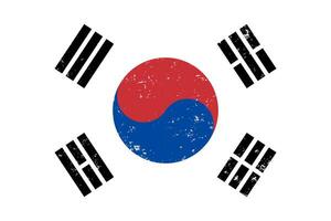 South korea flag grunge distressed style vector