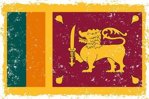 Sri lanka flag grunge distressed style vector