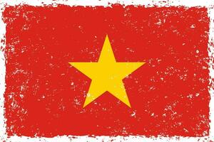 Vietnam flag grunge distressed style vector