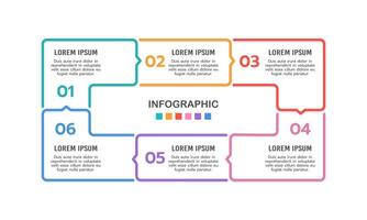 6 pasos infografía póster o folleto. negocio presentación. vector ilustración.