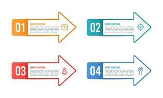 4 options arrow infographic design template. Vector illustration.