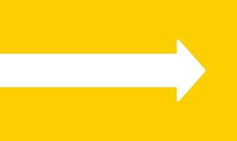 White arrows next step on a yellow background. Business presentation. Vector illustration.