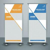 Modern roll up banner template, Standee template, X-banner template, Flag banner. vertical, abstract background, pull up design, modern x-banner, rectangle size. vector