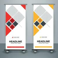 Modern roll up banner template, Standee template, X-banner template, Flag banner. vertical, abstract background, pull up design, modern x-banner, rectangle size. vector