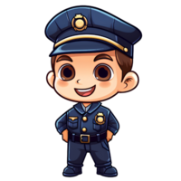 policía dibujos animados ai generativo png