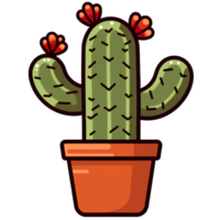 Cactus in a pot drawing ai generative png