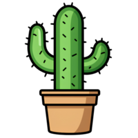 Cactus in a pot drawing ai generative png