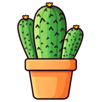 Cactus in a pot drawing ai generative png