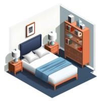 cama quarto interior ai generativo png