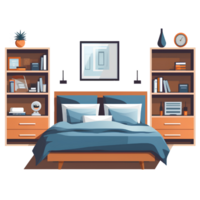 bed room interior ai generative png