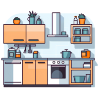 cucina camera interno ai generativo png