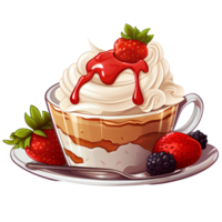 dessert ice-cream illustration ai generative png