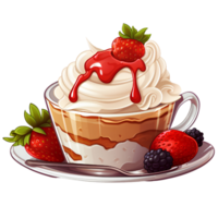 postre helado ilustración ai generativo png