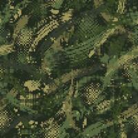 Pixelated abstract green camouflage pattern vector