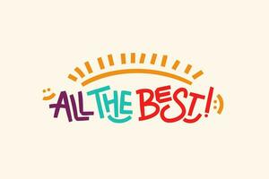 All the best horizontal card. Greeting words with smiles composition. Template for stickers, banners, social media, posters. vector