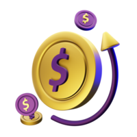 dinero negocio 3d icono png