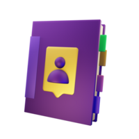 Contact book For Business 3D Icon png