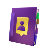 contacto libro para negocio 3d icono png