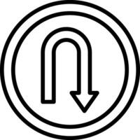 U Turn Vector Icon Design