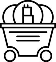 Mine cart Vector Icon Design