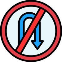 No Turn Vector Icon Design