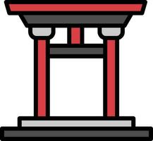 diseño de icono de vector de puerta torii