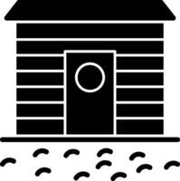 Ice fishing hut Vector Icon Design