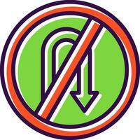 No Turn Vector Icon Design