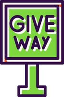 Give Way Vector Icon Design