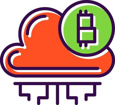Cloud mining Vector Icon Design