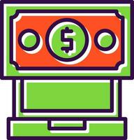 diseño de icono de vector de dinero en línea