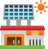 Solar house Vector Icon Design