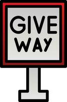 Give Way Vector Icon Design