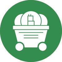 Mine cart Vector Icon Design