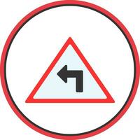 Left Turn Vector Icon Design