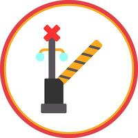 Level Crossing Vector Icon Design