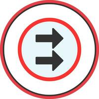 Right Turn Vector Icon Design