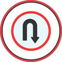 U Turn Vector Icon Design