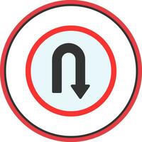 U Turn Vector Icon Design