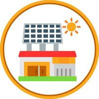 Solar house Vector Icon Design