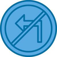 No Turn Left Vector Icon Design