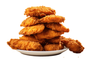 pile of fried chicken isolated AI Generative png