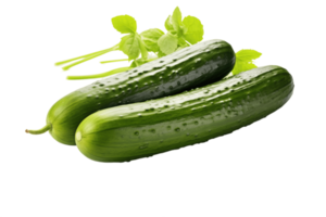 fresh green cucumber isolated AI Generative png