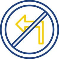 No Turn Left Vector Icon Design