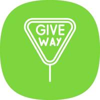 Give Way Vector Icon Design