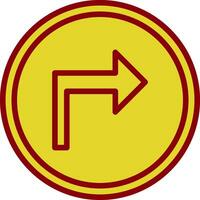 Turn Right Vector Icon Design