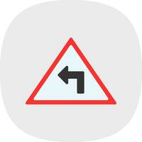 Left Turn Vector Icon Design