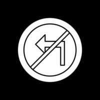 No Turn Left Vector Icon Design